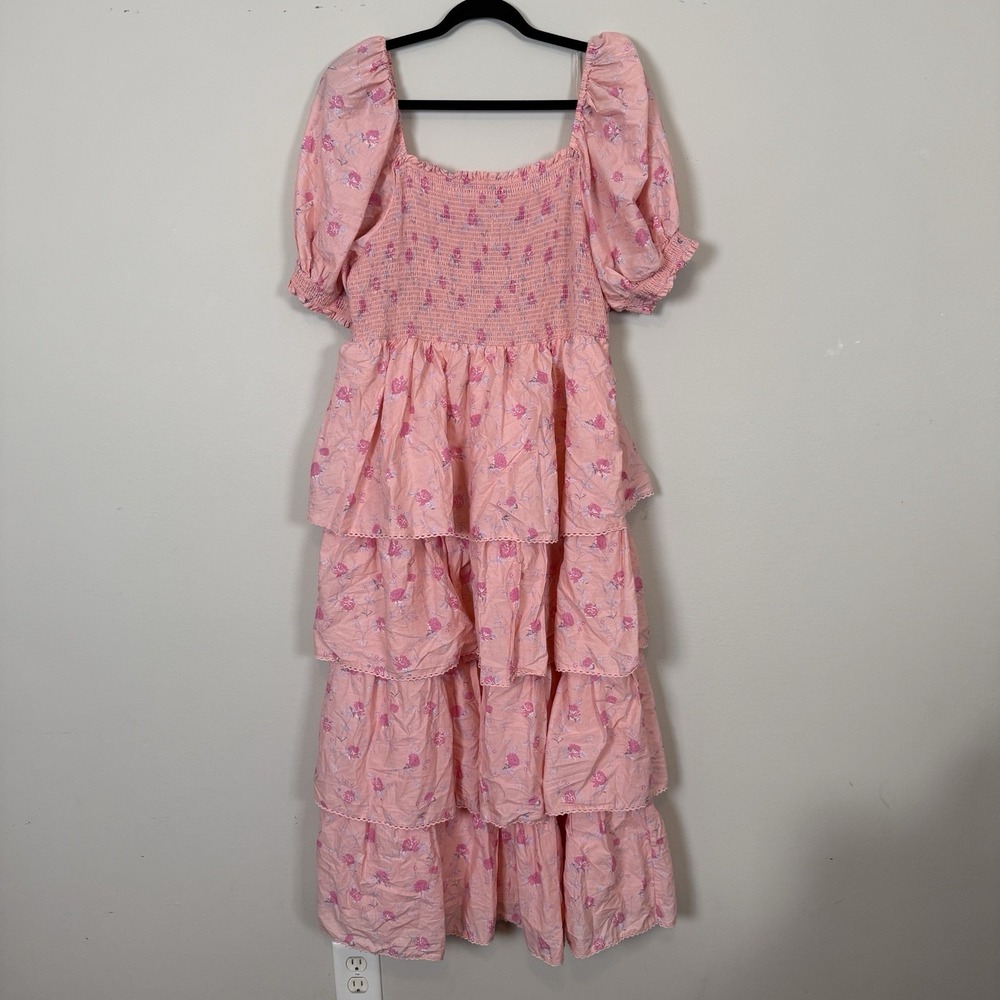 LoveShackFancy Pink Floral Maxi Dress